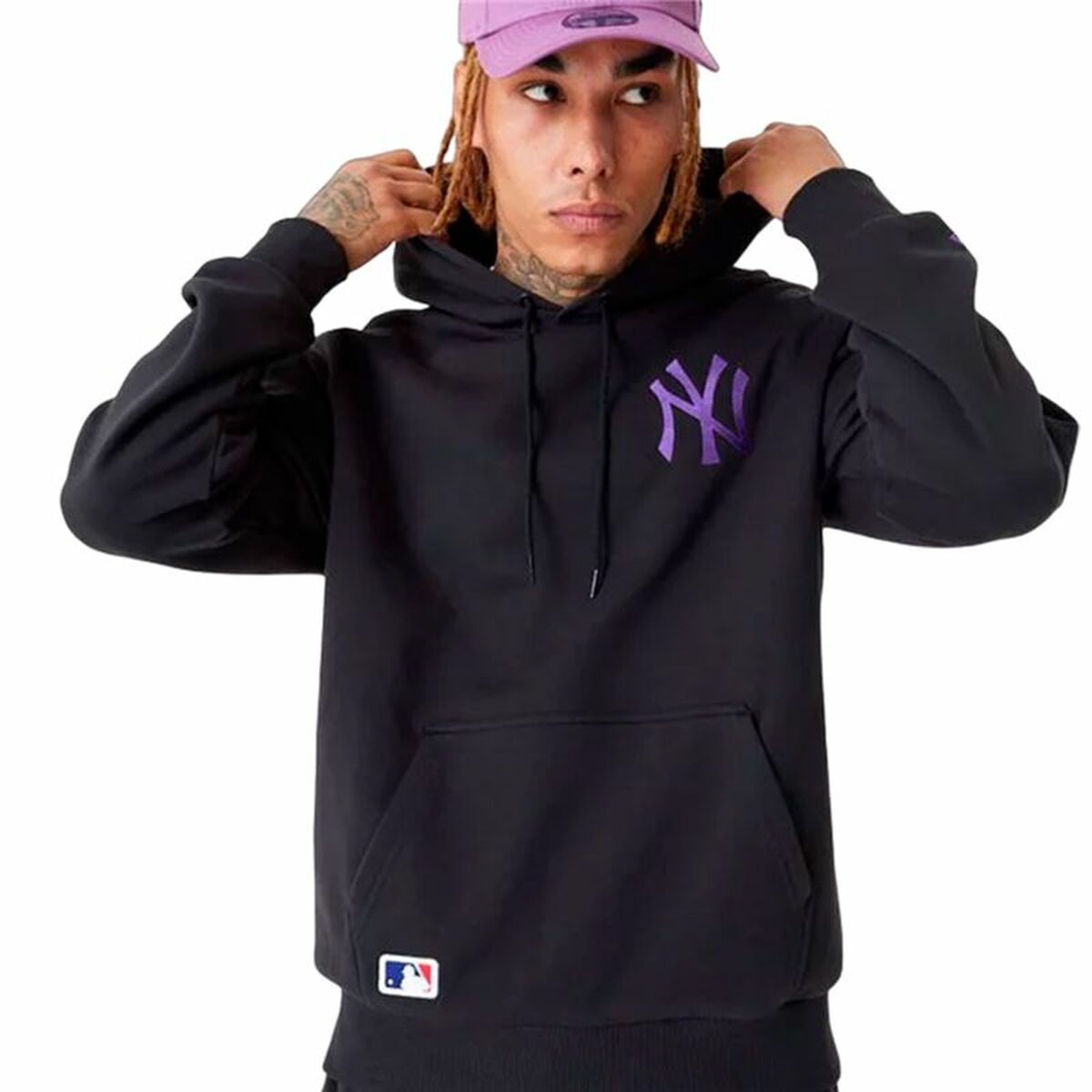 Толстовка с капюшоном унисекс New Era League Essentials New York Yankees Чёрный-3