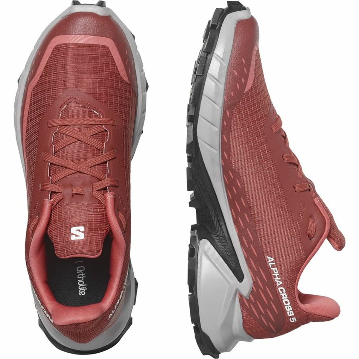 Salomon Alphacross 5 Women's Sports Sneakers Red-5