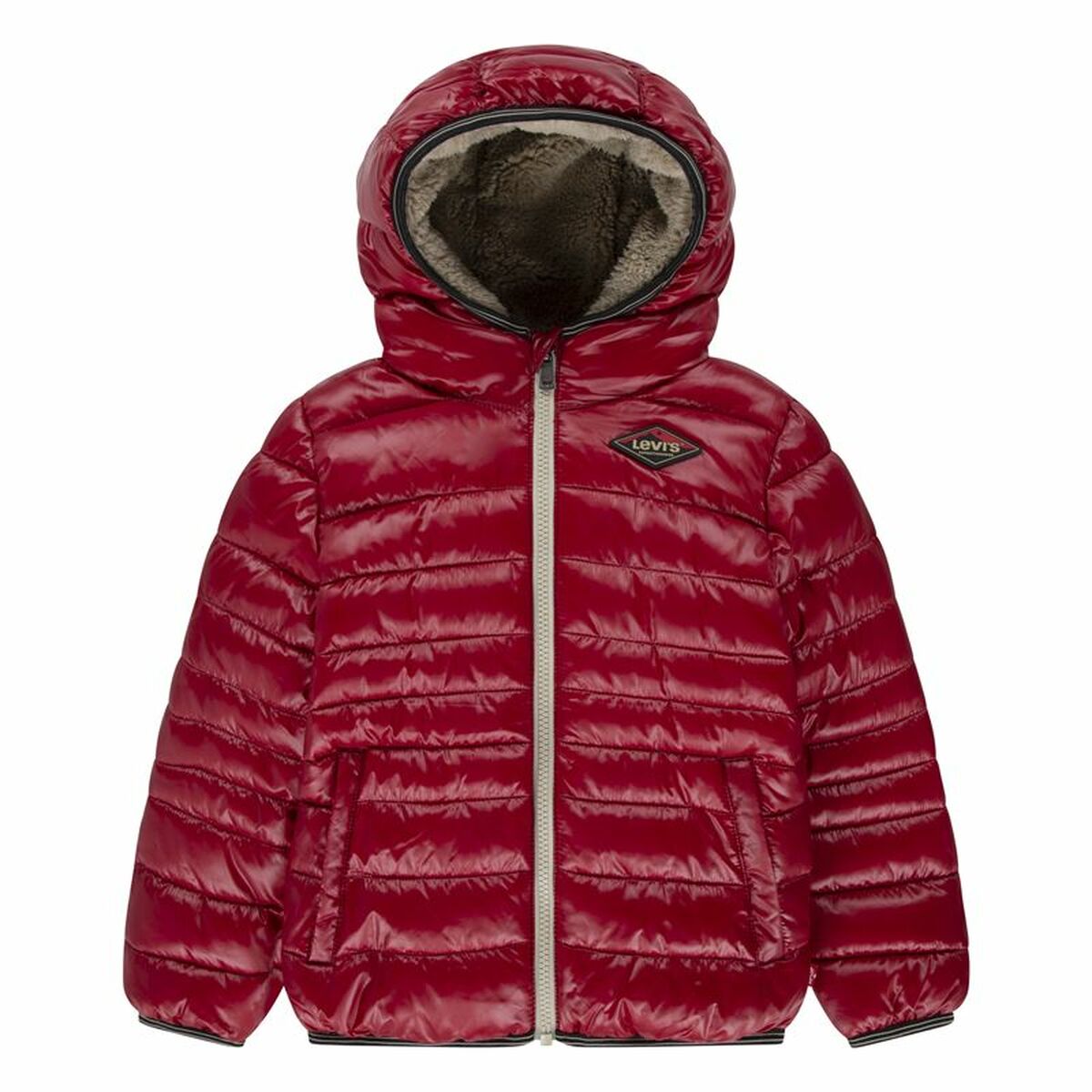 Дитяча спортивна куртка Levi's Sherpa Lined Mdwt Puffer J Rhythmic Темно-червоний