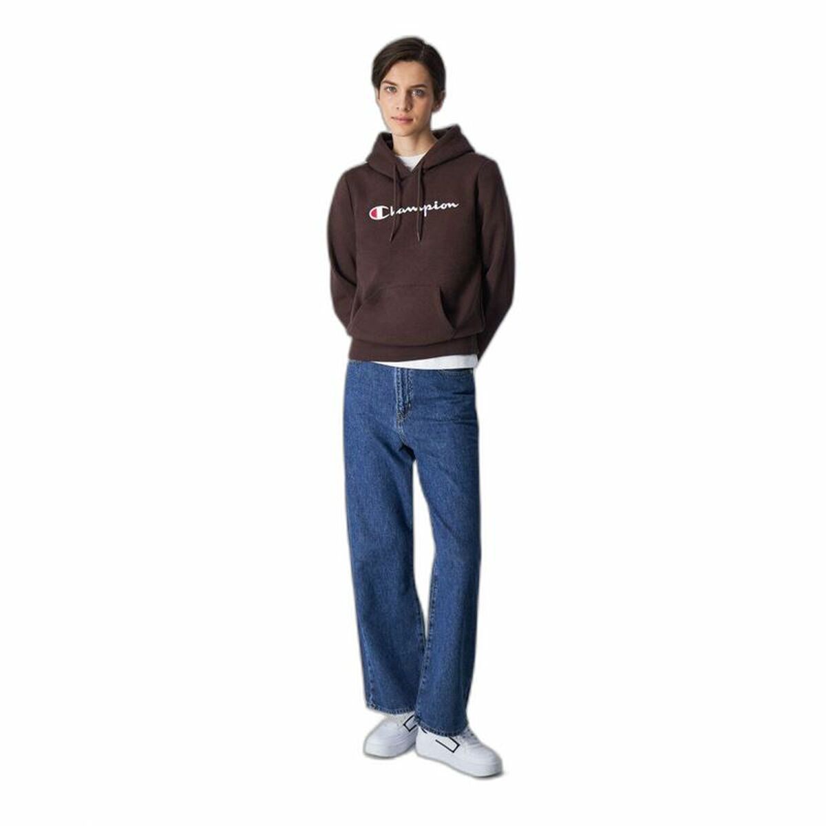 Women's Champion Legacy Brown Hoodie-4