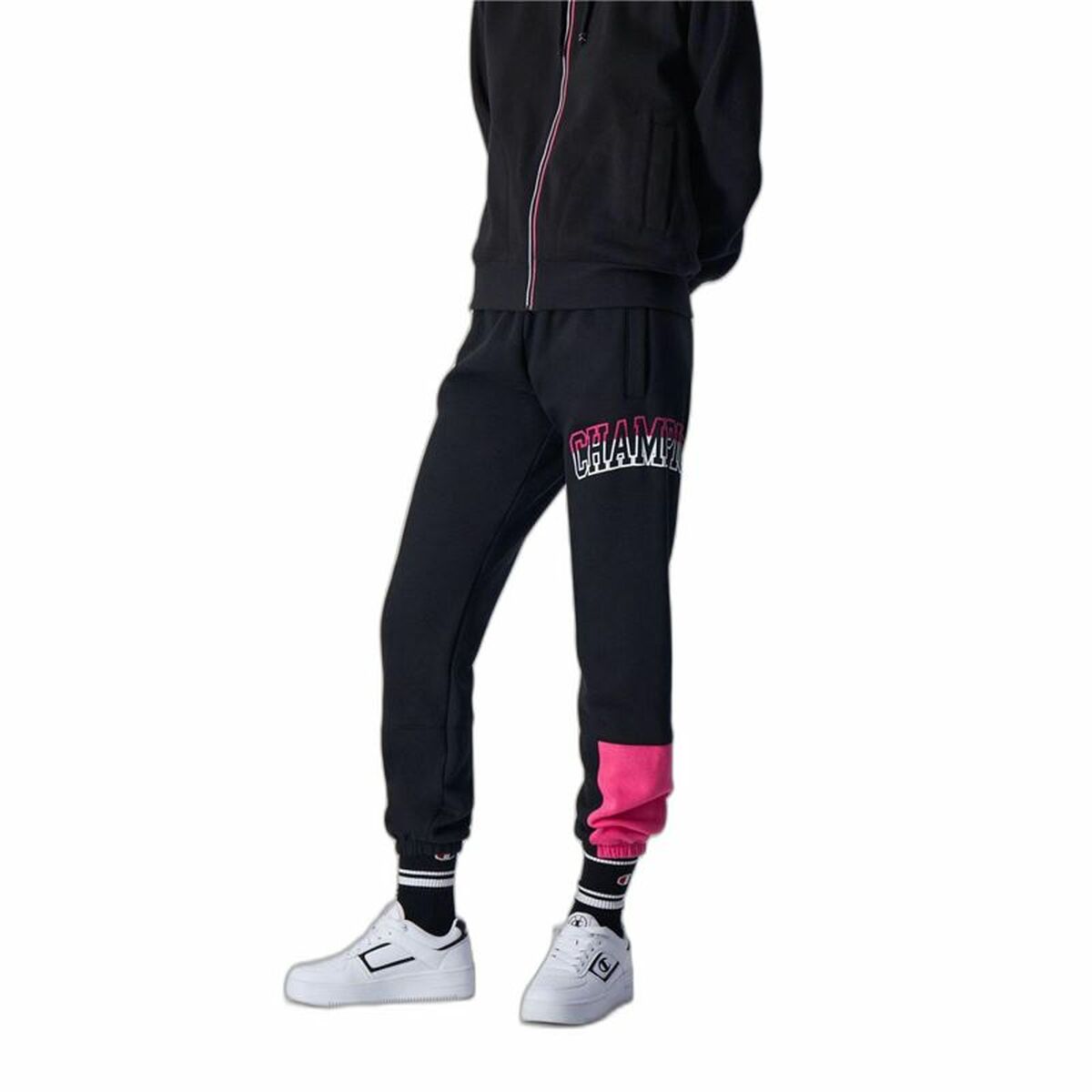 Champion Elastic Cuff Legacy Long Sweatpants Black Woman-3