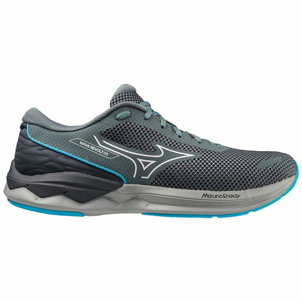 Ересектерге арналған жүгіру кроссовкалары Mizuno Wave Revolt 3 Сұр Ерлер