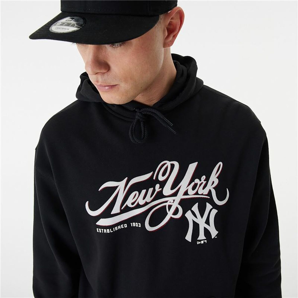 Unisex New Era MLB Retro Graphic New York Yankees Hoodie Black-3