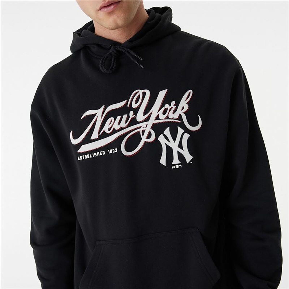 Unisex New Era MLB Retro Graphic New York Yankees Hoodie Black-4