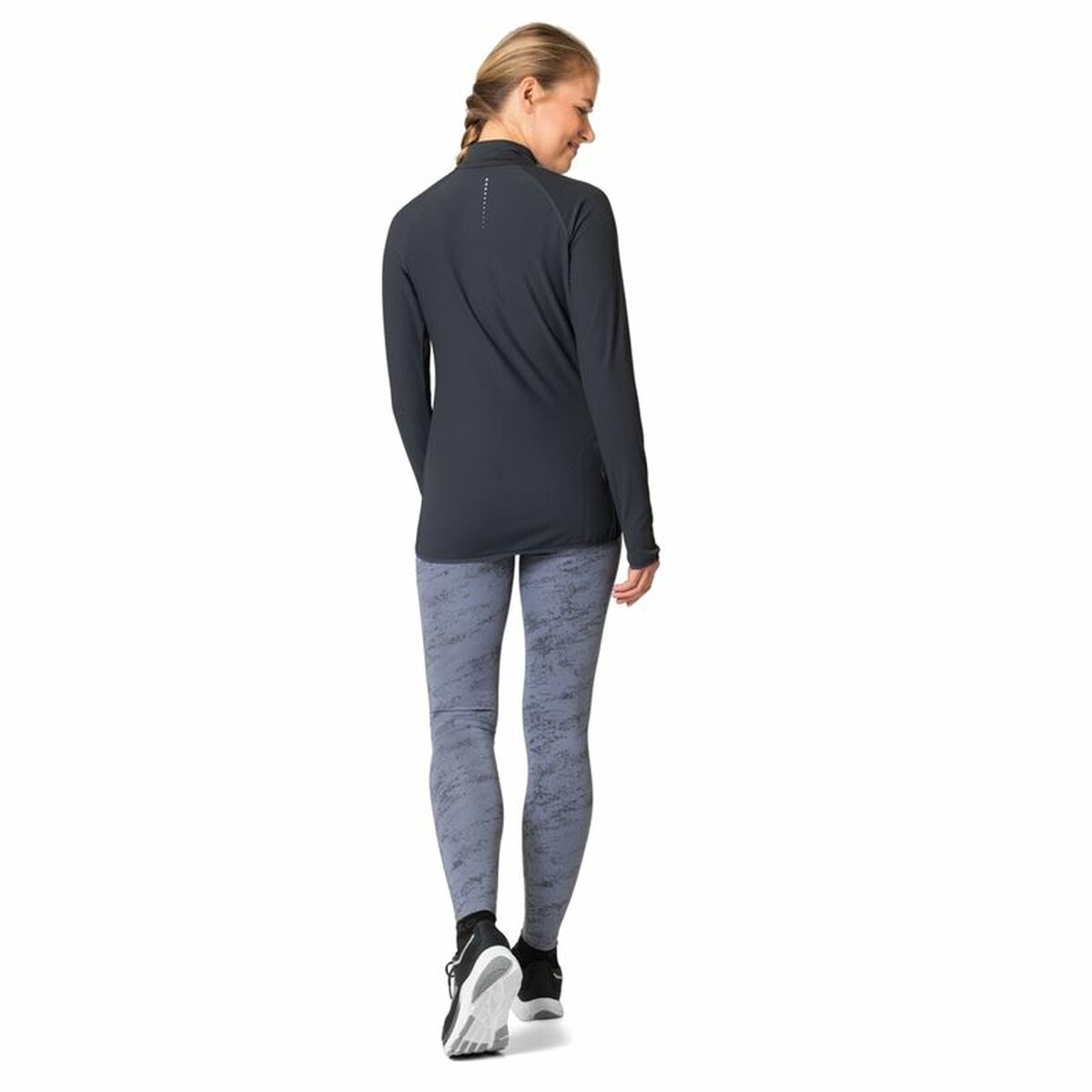 Футболка с длинным рукавом унисекс Odlo 1/2 Zip Zeroweight Чёрный-4