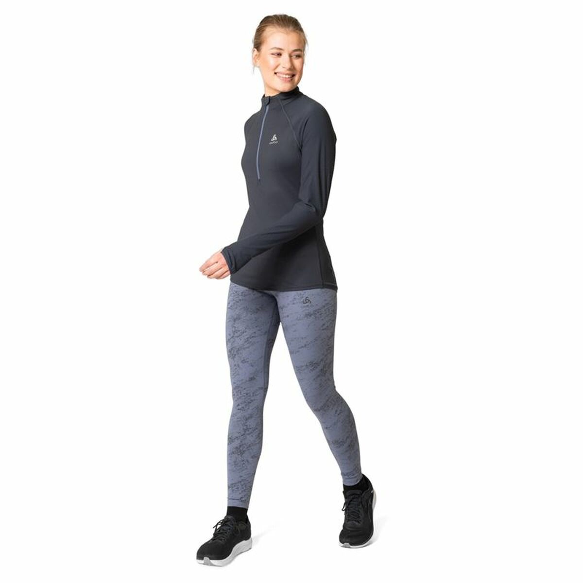 Футболка с длинным рукавом унисекс Odlo 1/2 Zip Zeroweight Чёрный-5