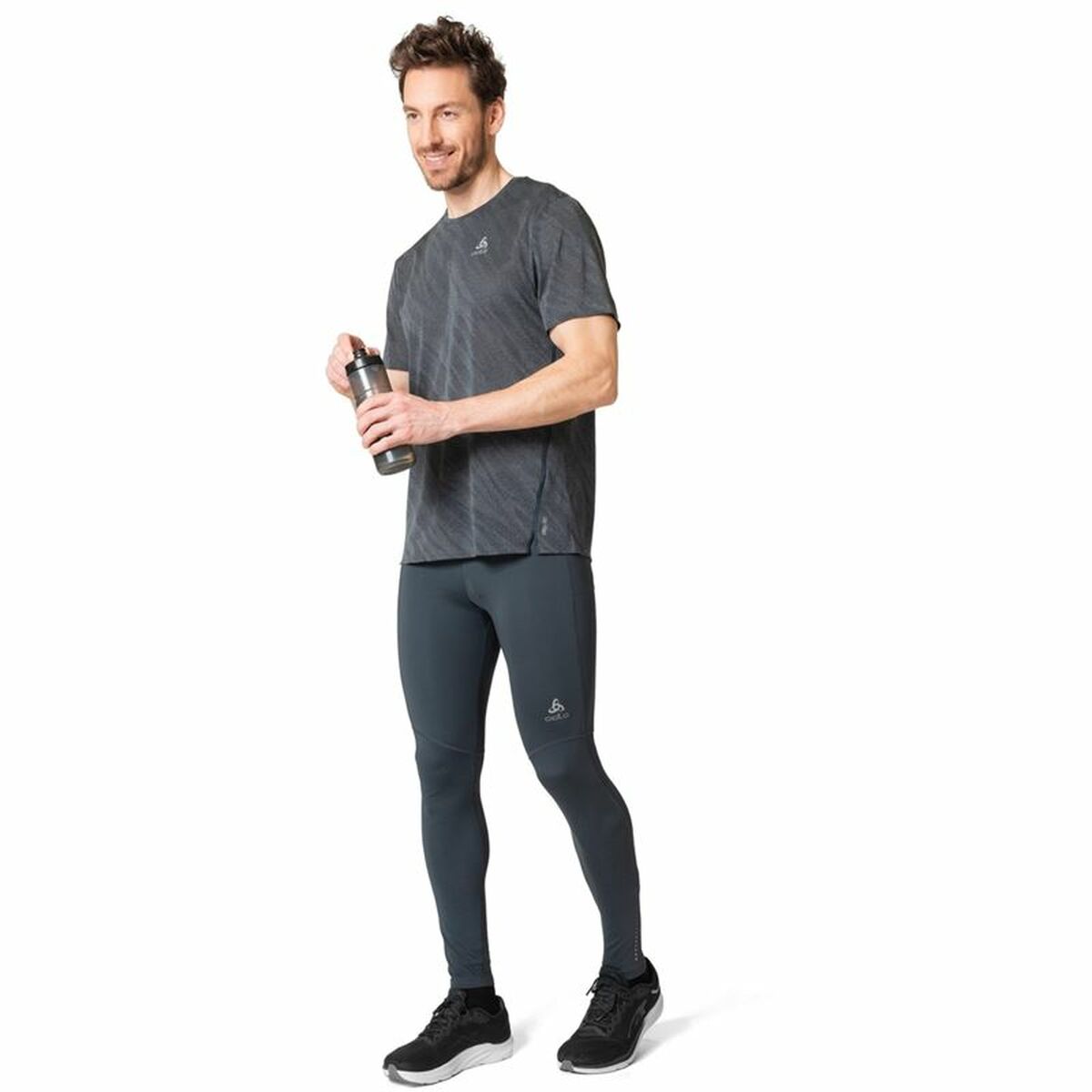 Camiseta de manga corta unisex Odlo Zeroweight Enginee Gris oscuro-3