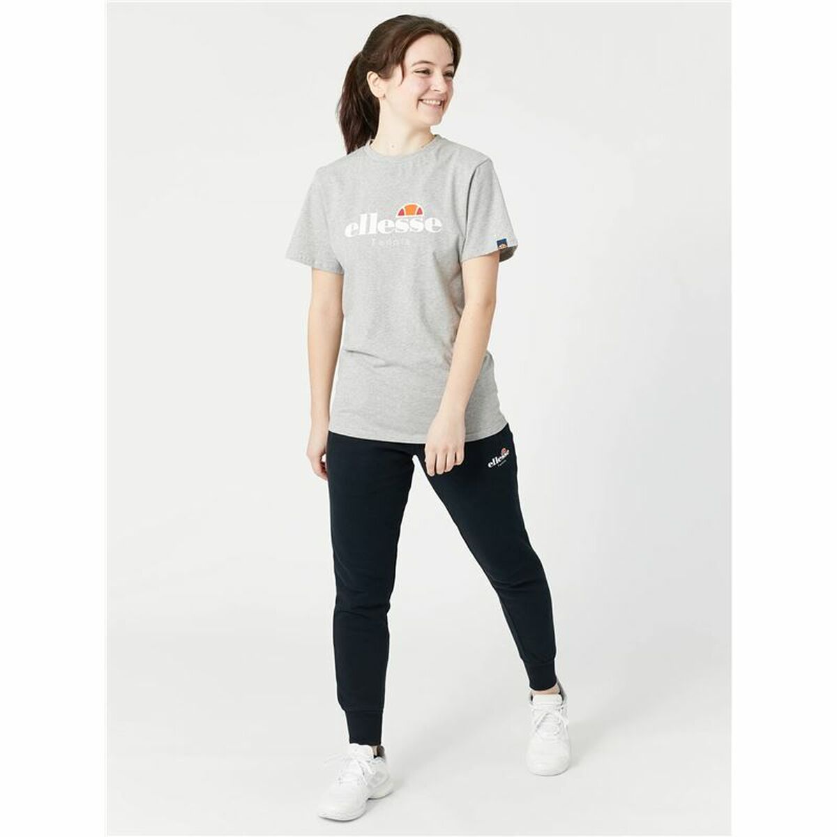 短袖女子Ellesse Colpo灰色T恤-3