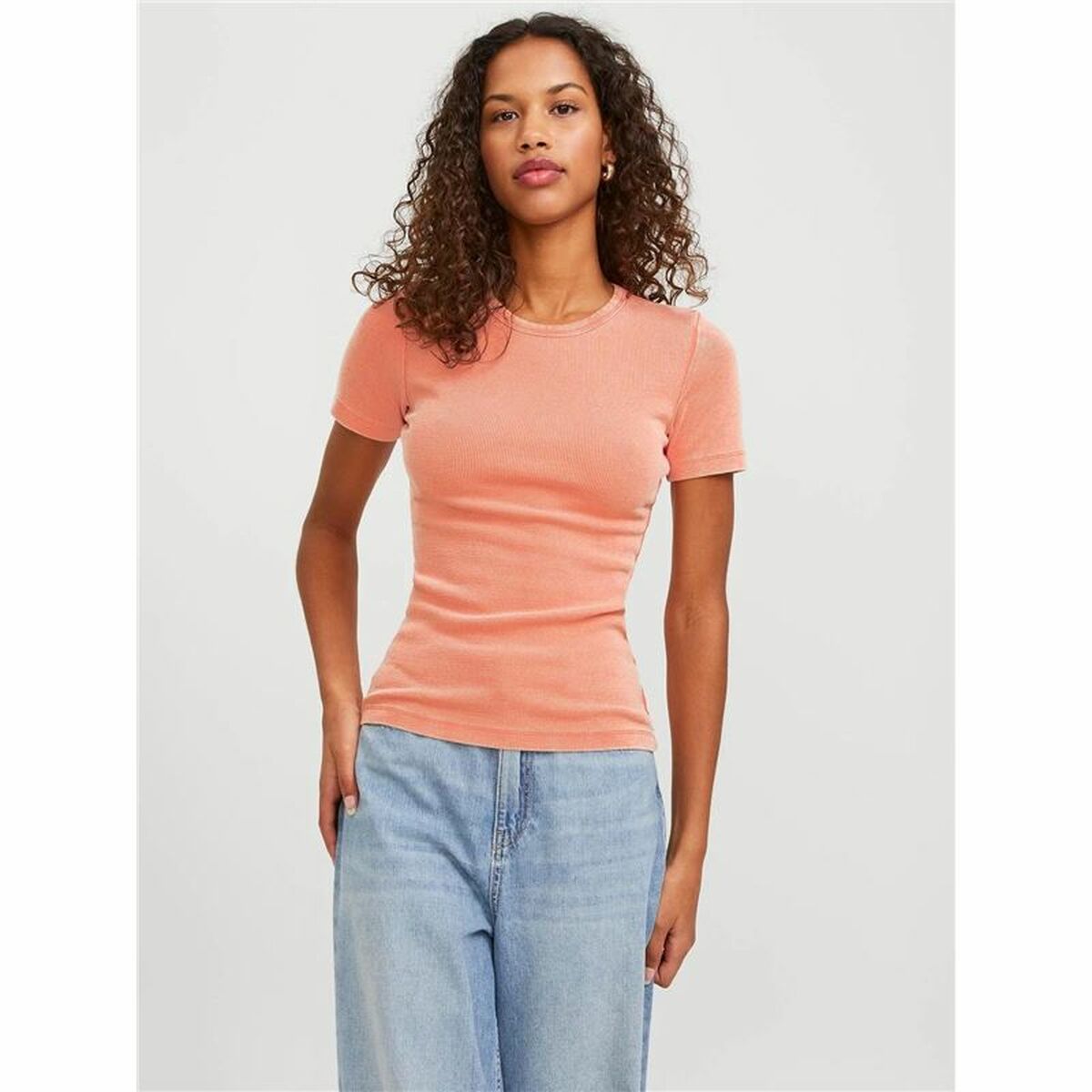 短袖女子Jack&Jones Jxfrankie Wash Ss Coral T恤-3