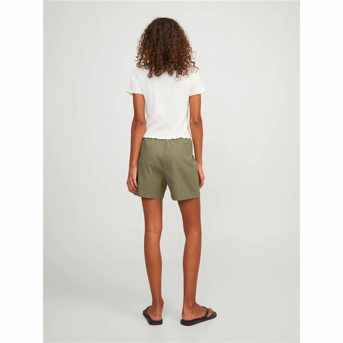 Jack & Jones Women's Sport Shorts Green Linen-4