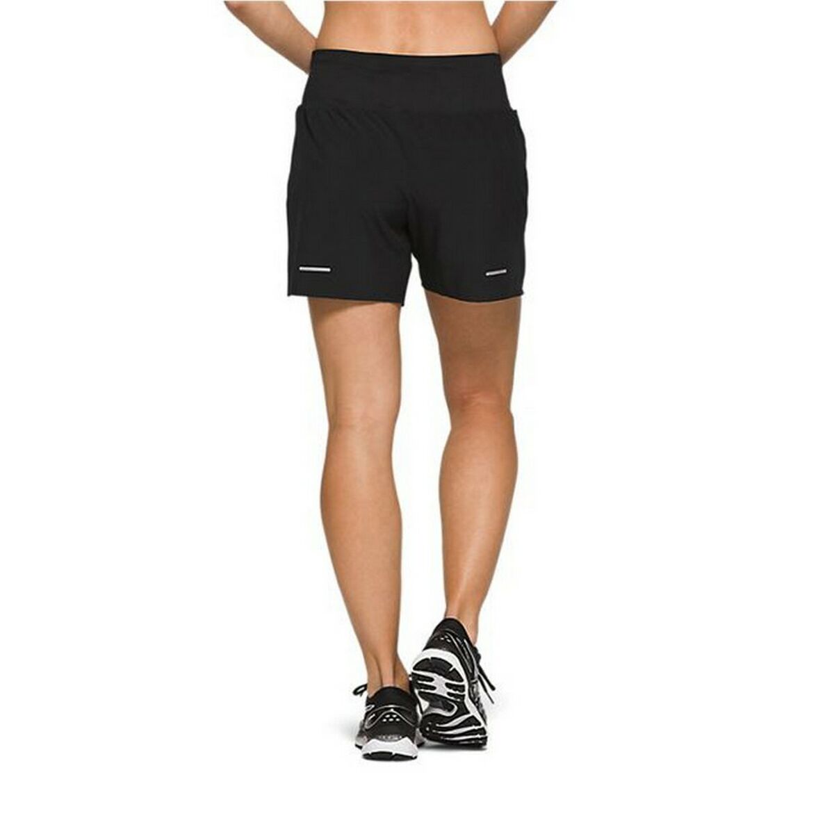 Sporty women's Asics Road 5 shorts. 5In Black-3