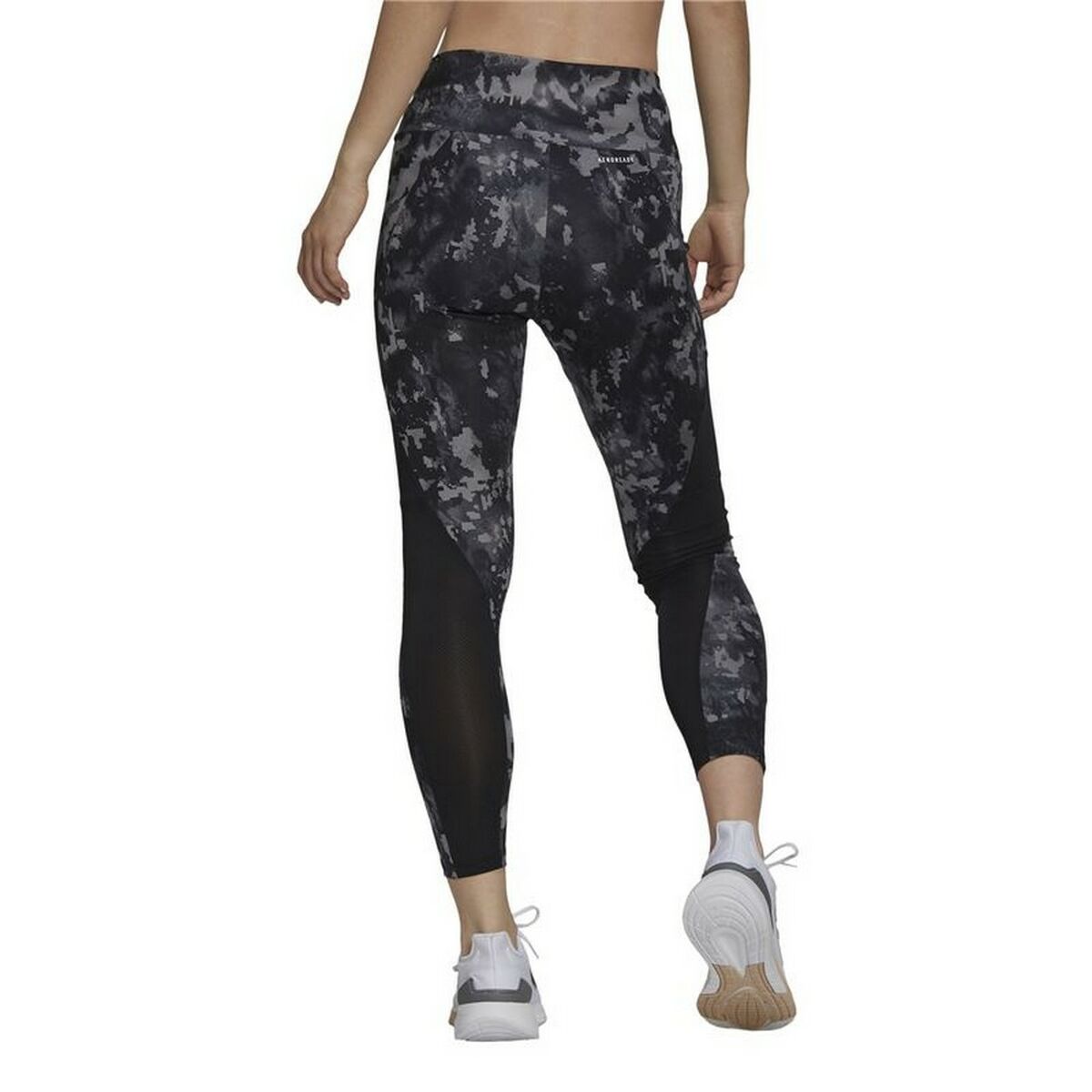 Женские спортивные колготки Adidas D2M Print High-Rise Чёрный-3