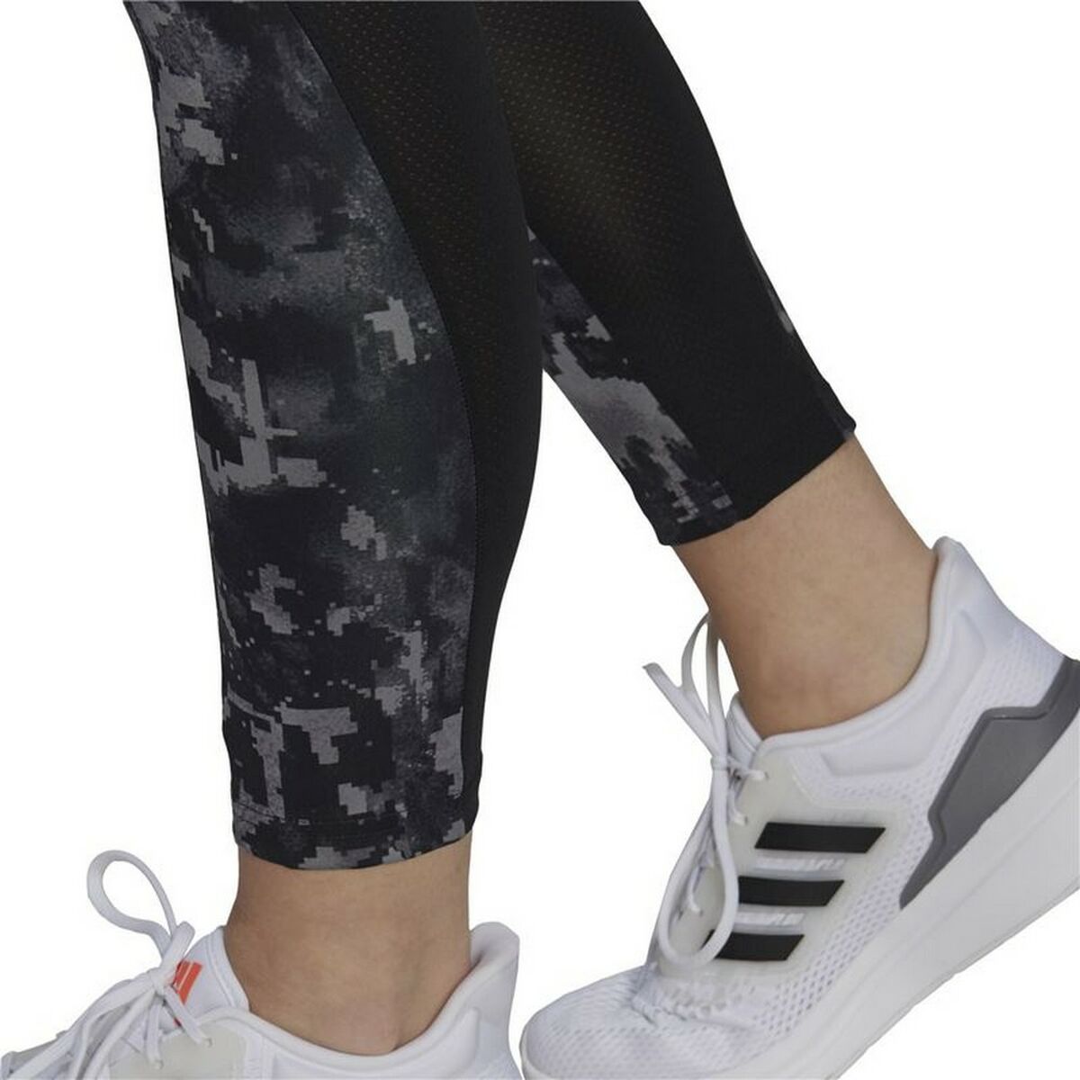Женские спортивные колготки Adidas D2M Print High-Rise Чёрный-6