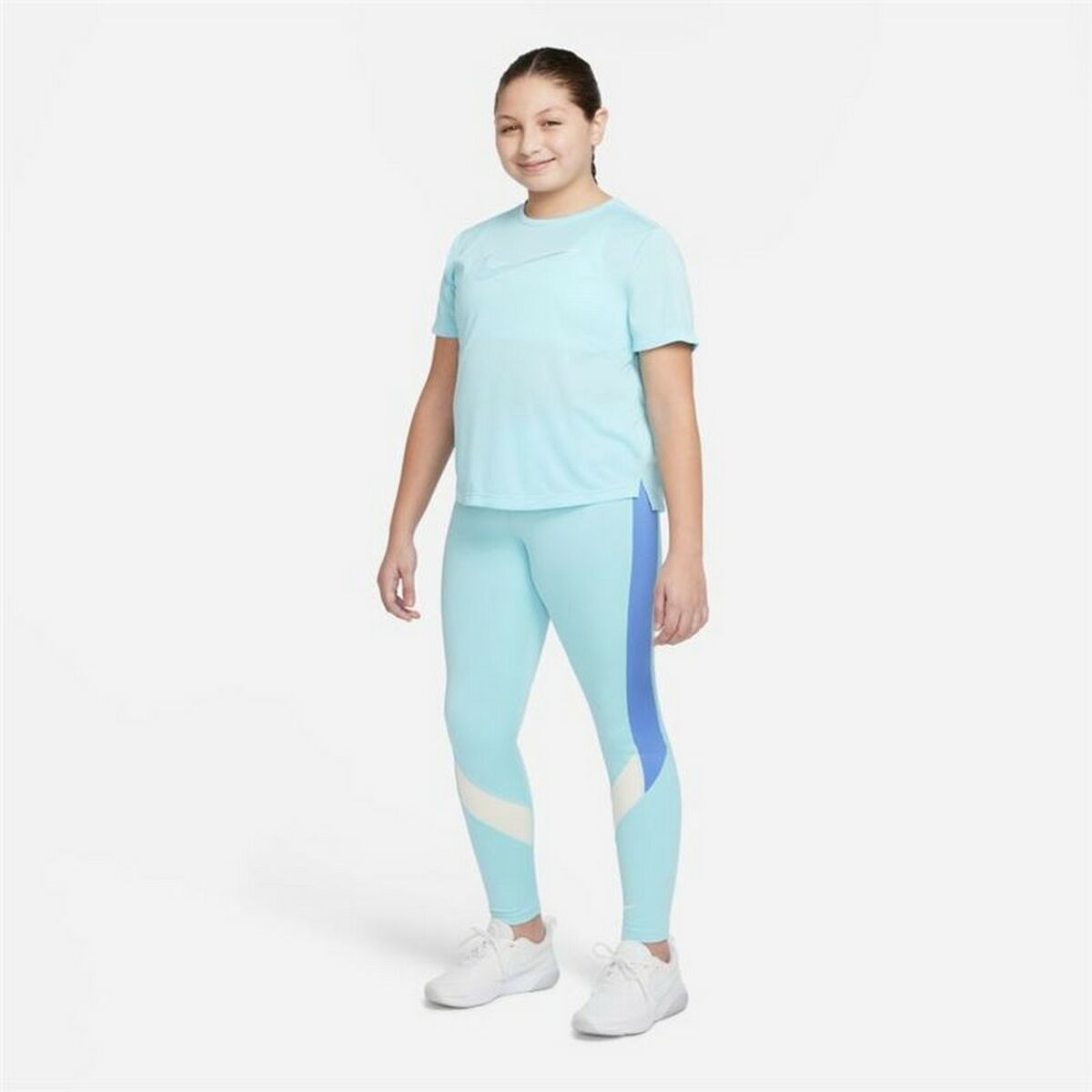 Nike Dri-FIT One Kadın Spor Tayt Aquamarine-2