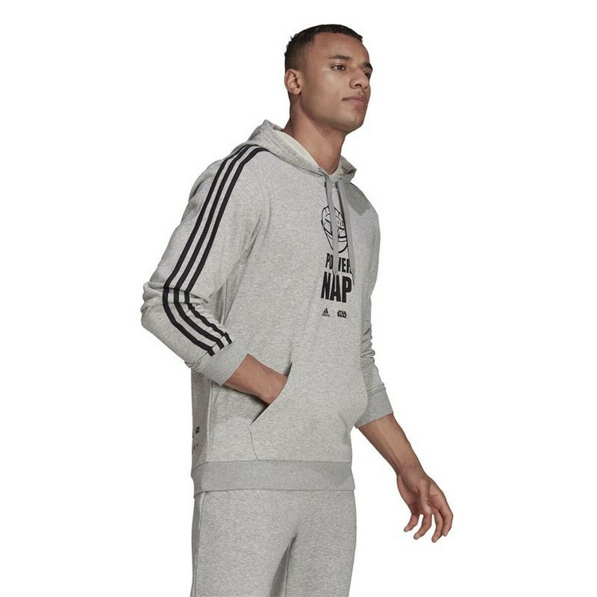 Adidas X Star Wars Men's Hoodie: The Mandalorian Light Grey-5