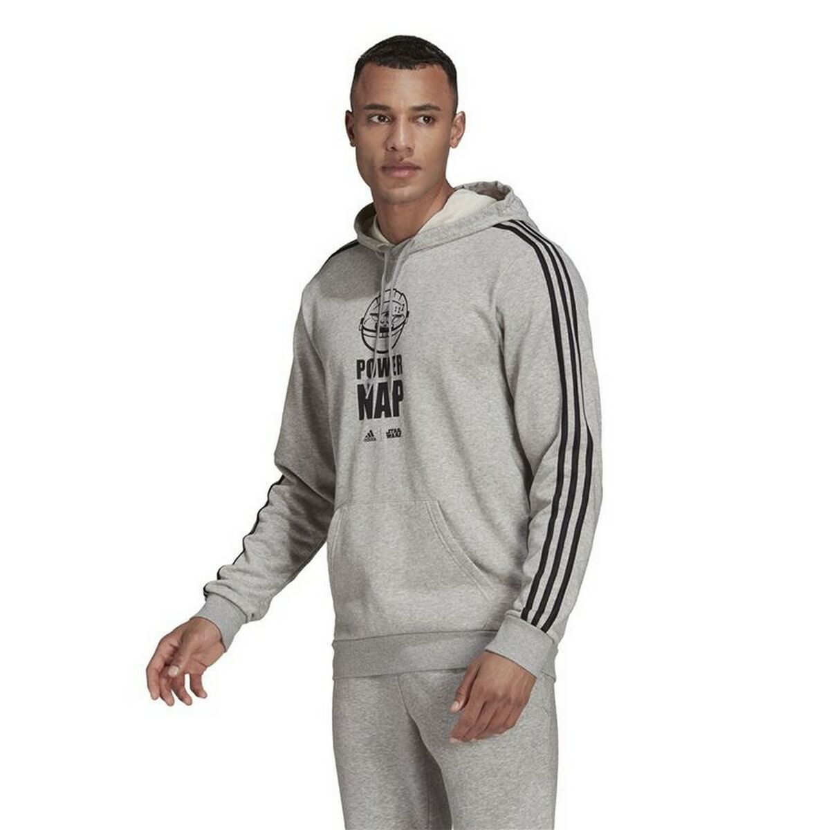 Adidas X Star Wars Men's Hoodie: The Mandalorian Light Grey-6