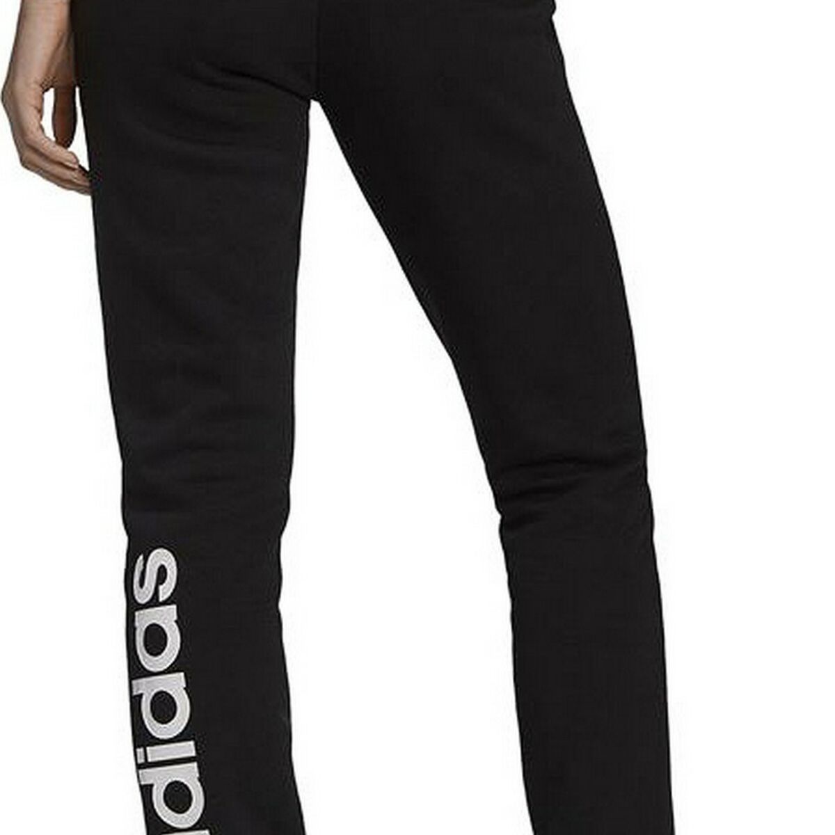 Adidas Essentials Fleece Logo Long Sweatpants Black Woman-5