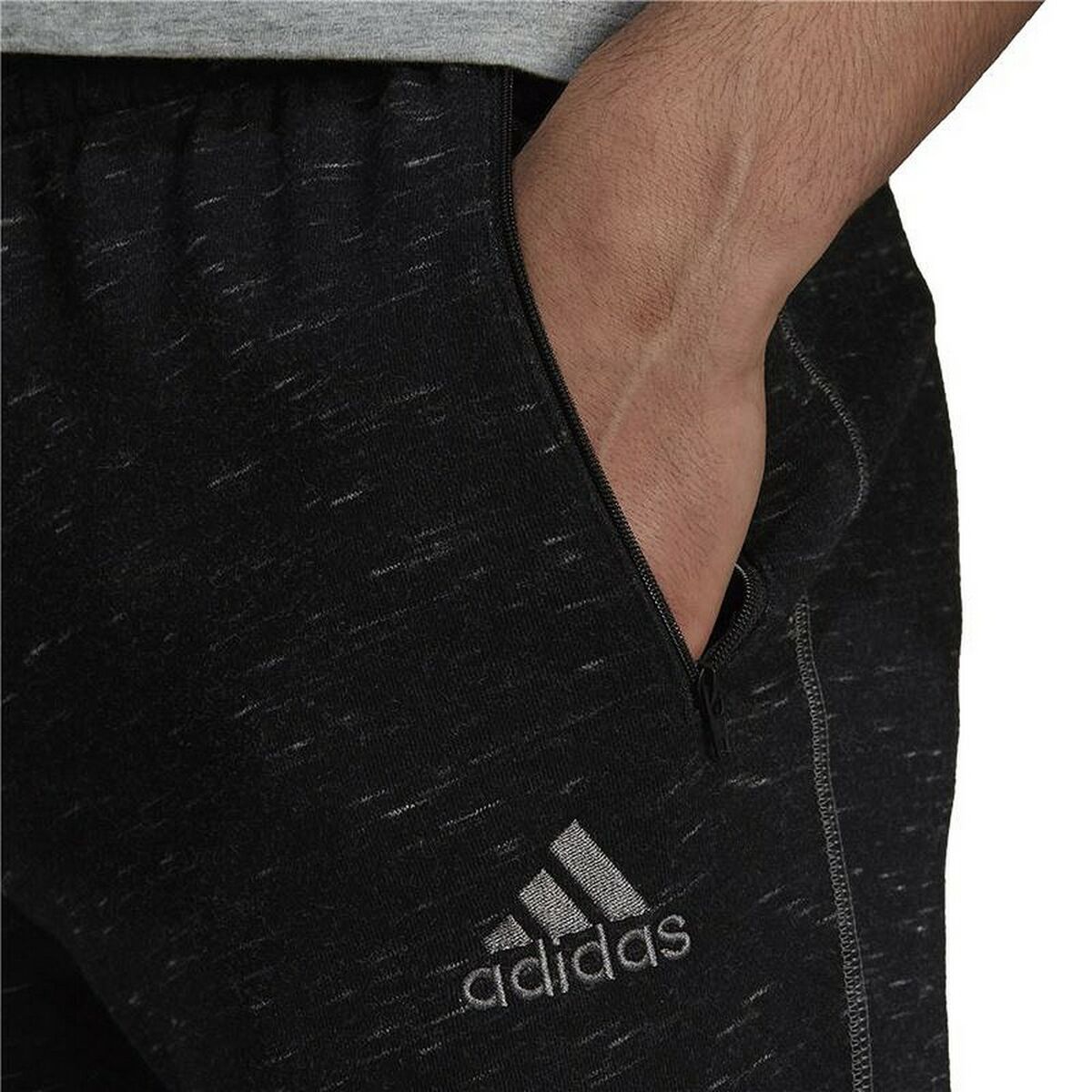 Adidas Essentials Mélange Black Men's Long Sweatpants-3