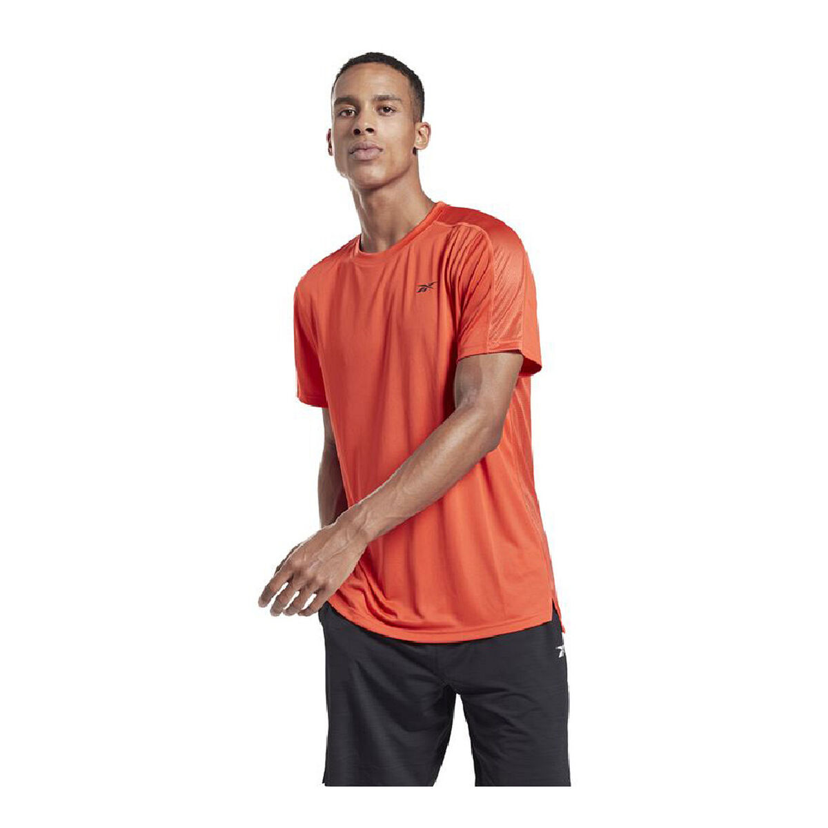 Men's Reebok Workout Ready Tech Orange Short Sleeve T-Shirt-6