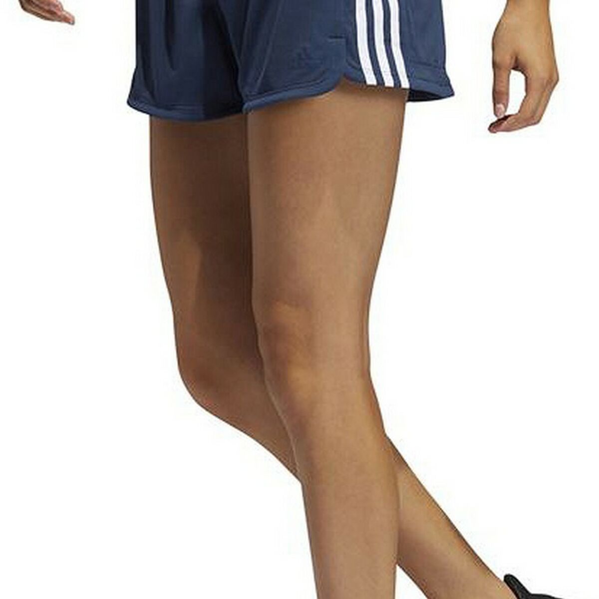 运动女性短裤Adidas Knit Pacer 3条纹深蓝色女人-3