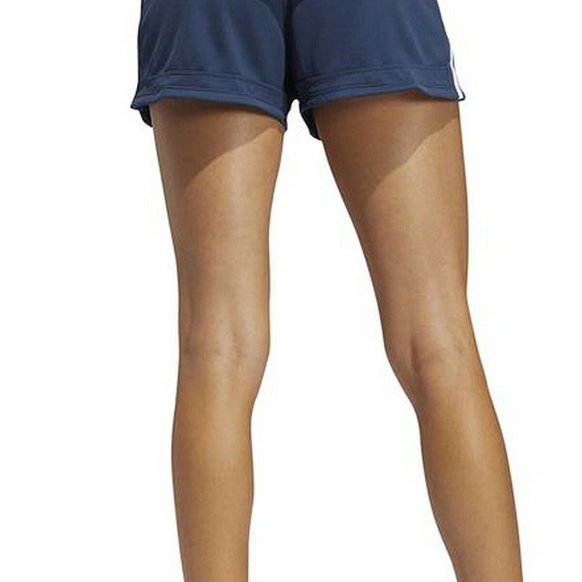 运动女性短裤Adidas Knit Pacer 3条纹深蓝色女人-4