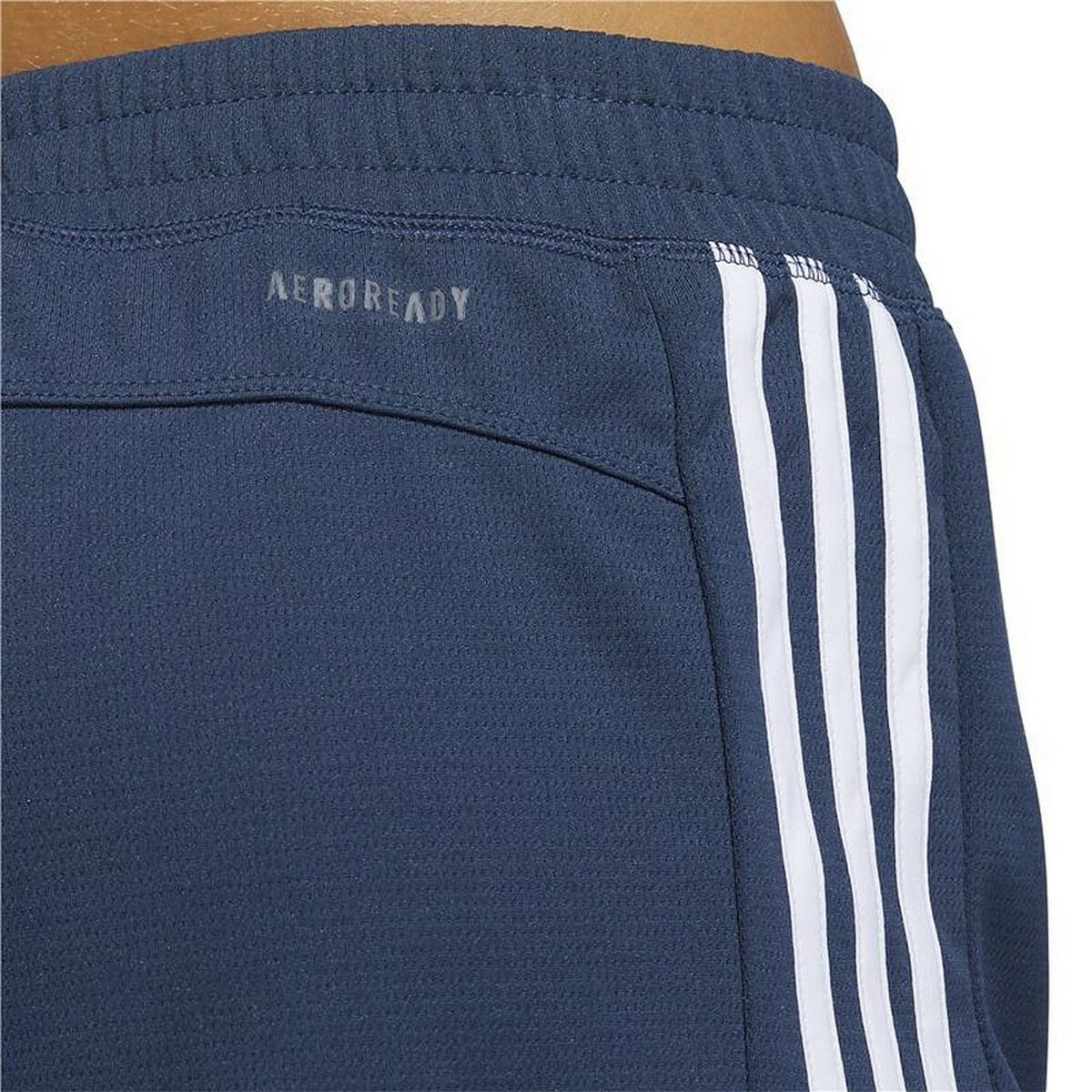 运动女性短裤Adidas Knit Pacer 3条纹深蓝色女人-6