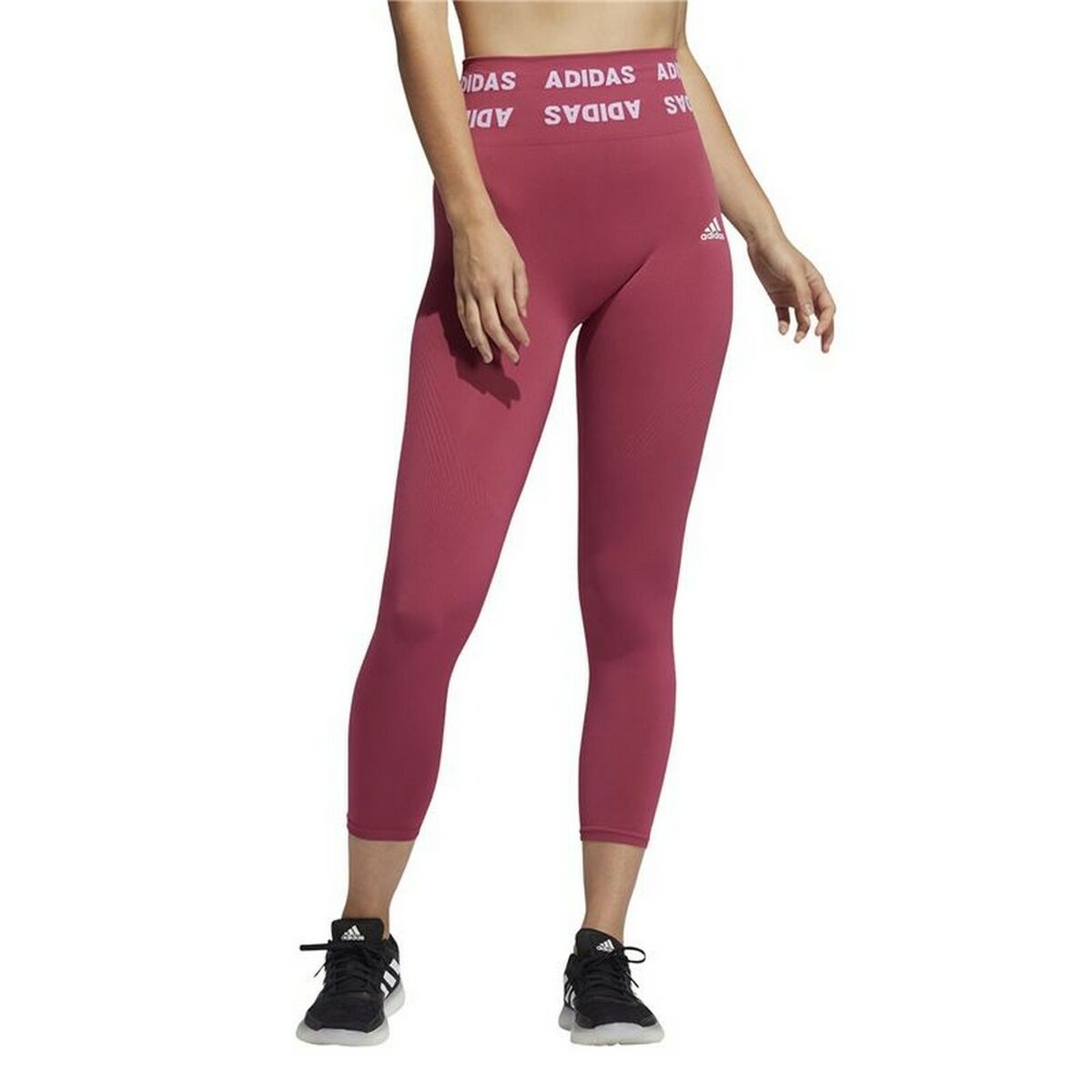 Женские спортивные колготки Adidas Aeroknit High-Rise Красный-4