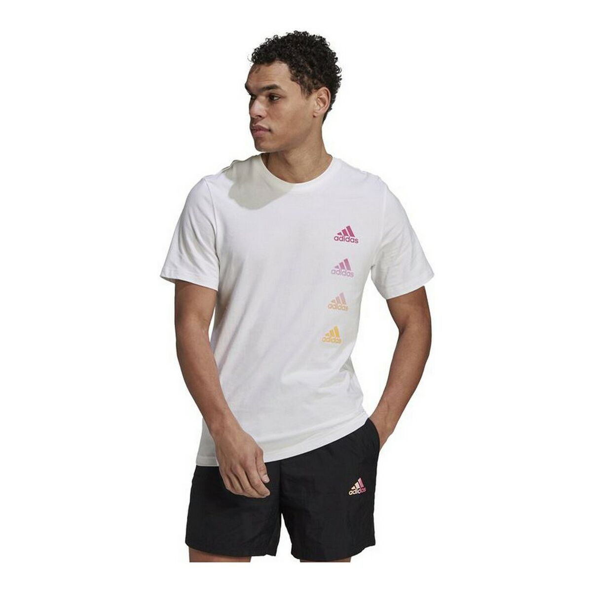 短袖球衣男子Adidas Essentials Gradient白色-7