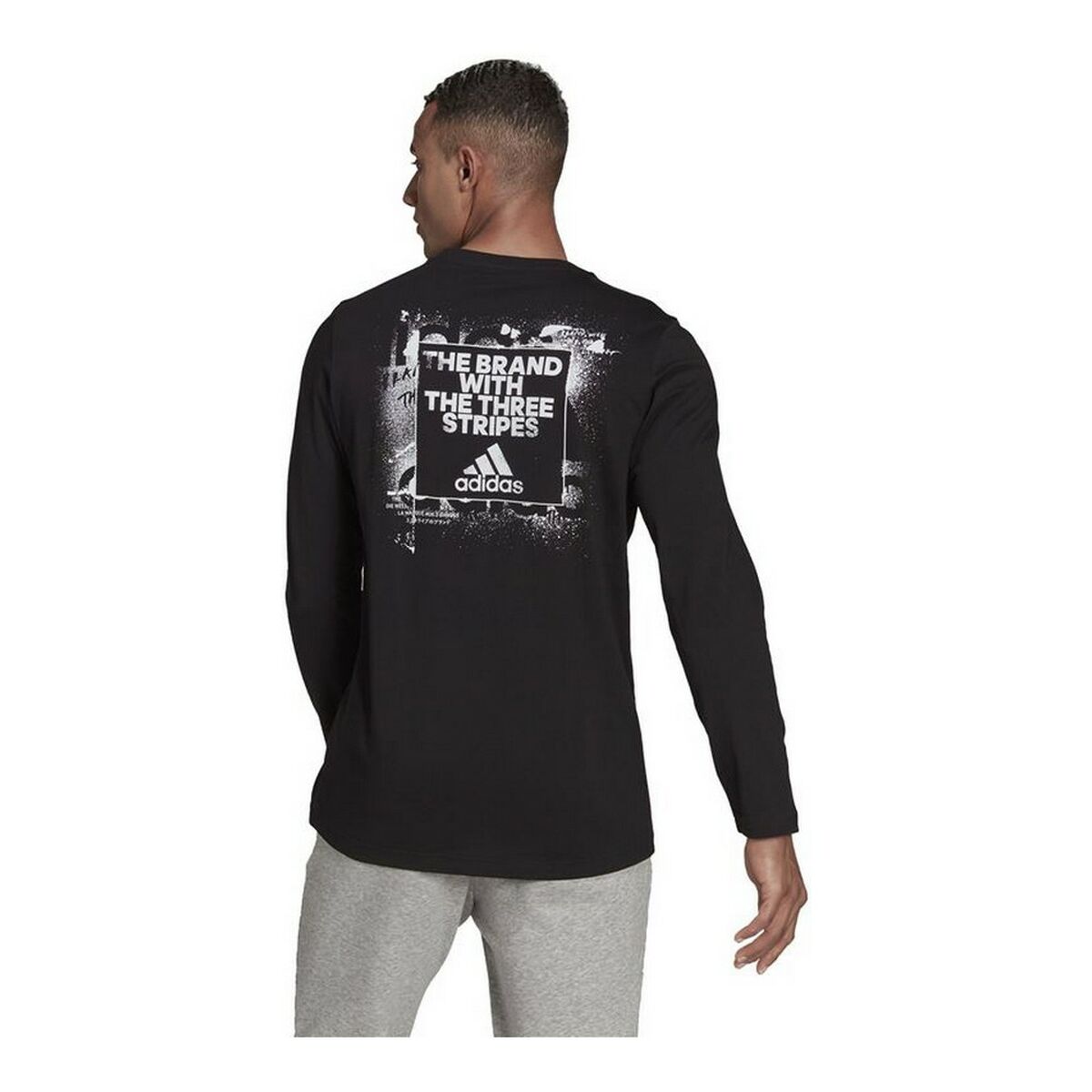 Long Sleeve Men's Adidas Spray Graphic Black-5