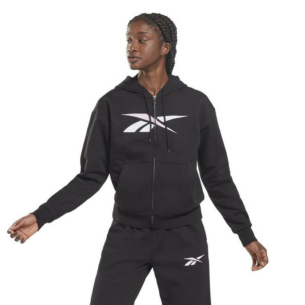 Reebok Training Essentials Vector Full-Zip Women's Sports Jacket Black-6