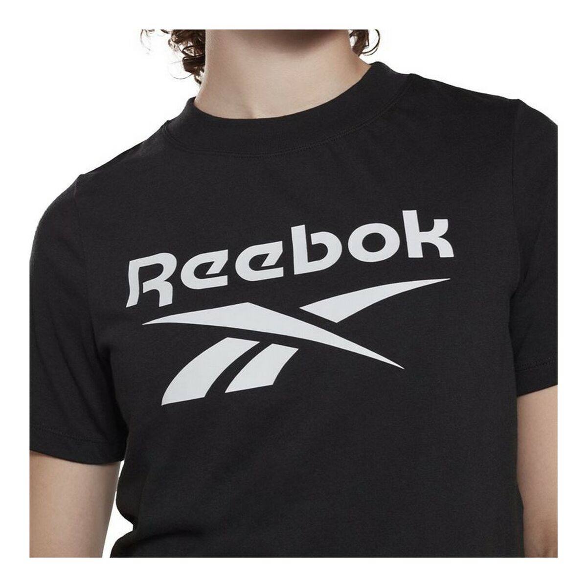 短袖女子Reebok Cropped Identity Black T恤-4