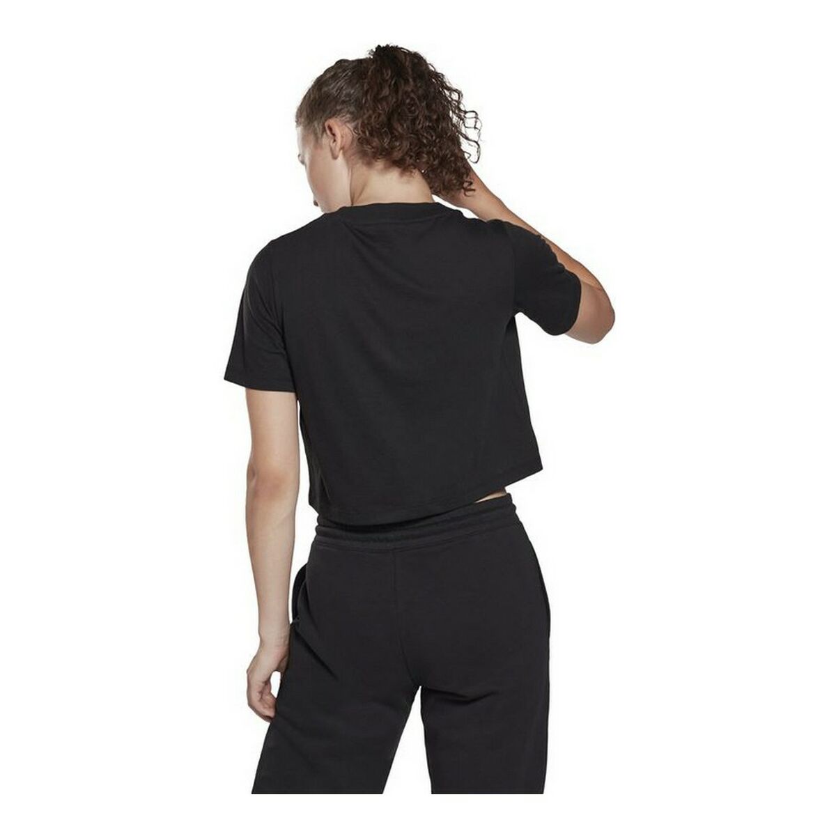 短袖女子Reebok Cropped Identity Black T恤-5