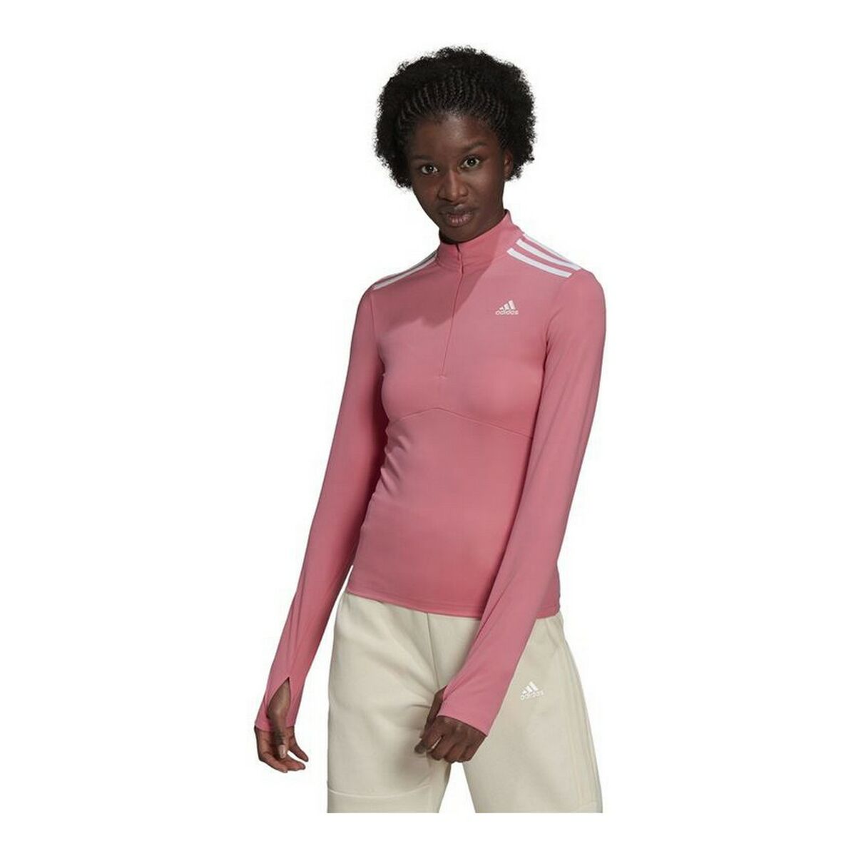 Women's Adidas 3/4 Hyperglam W Long Sleeve T-Shirt Pink-6