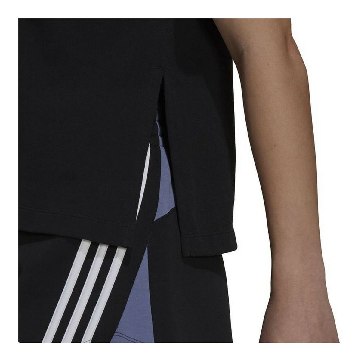 Women's Adidas Sportswear Colorblock Short Sleeve T-Shirt Black-2