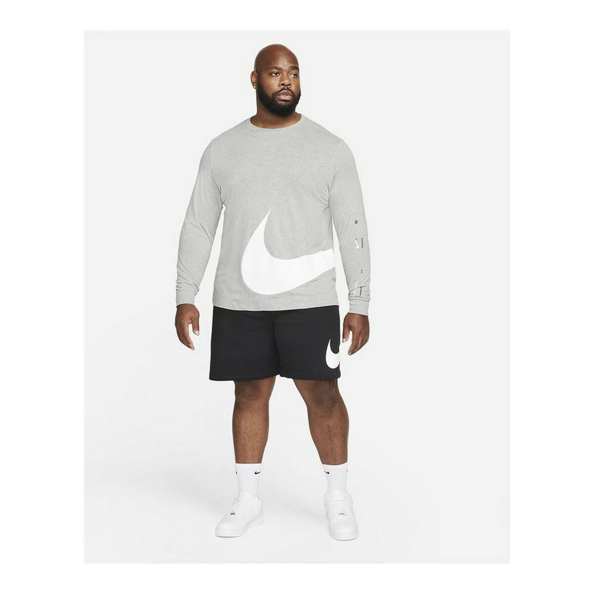 Long Sleeve T-Shirt Men's Nike Sportswear Light Gray-2