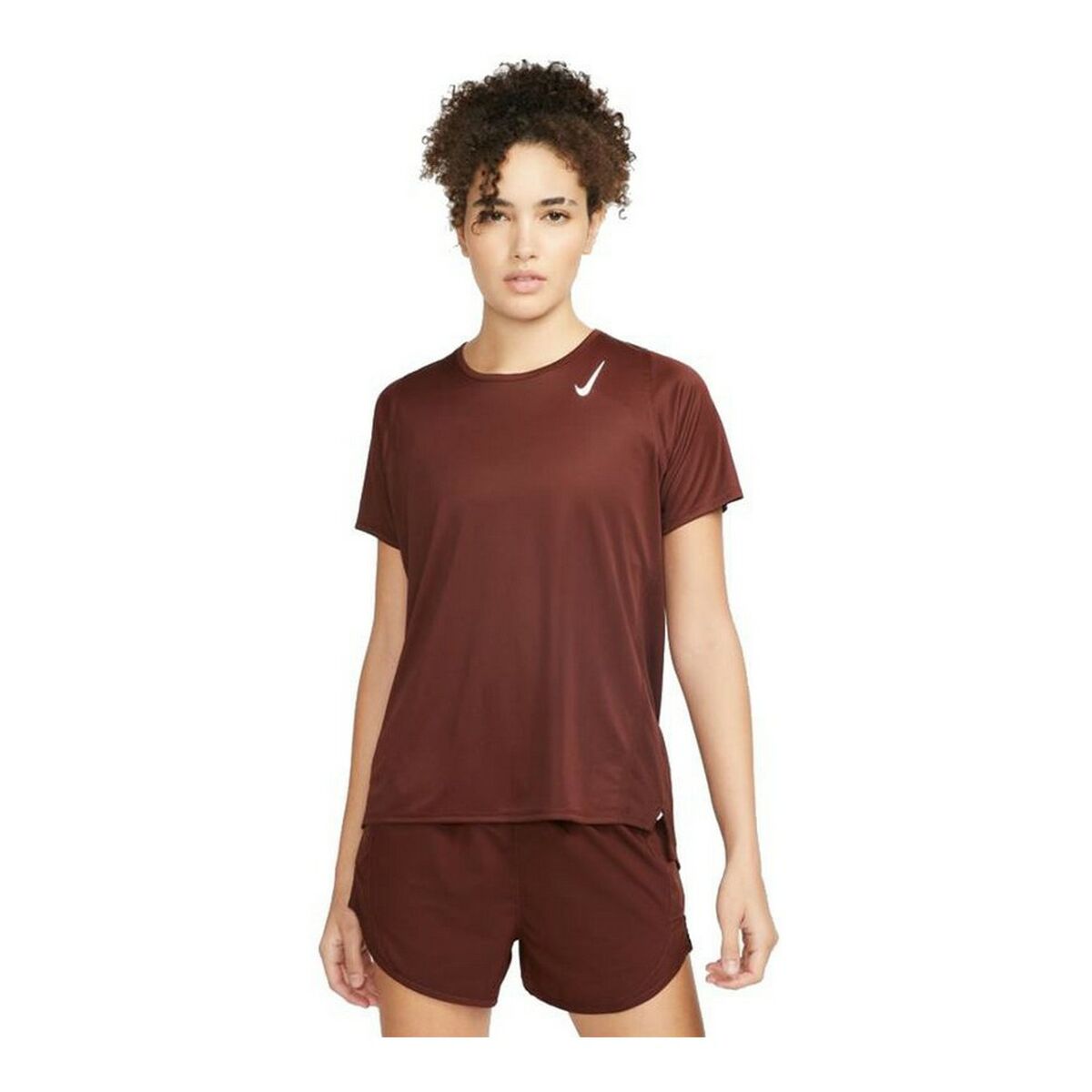 Maglietta sportiva con manica corta Nike Dri-FIT Race W Marrone