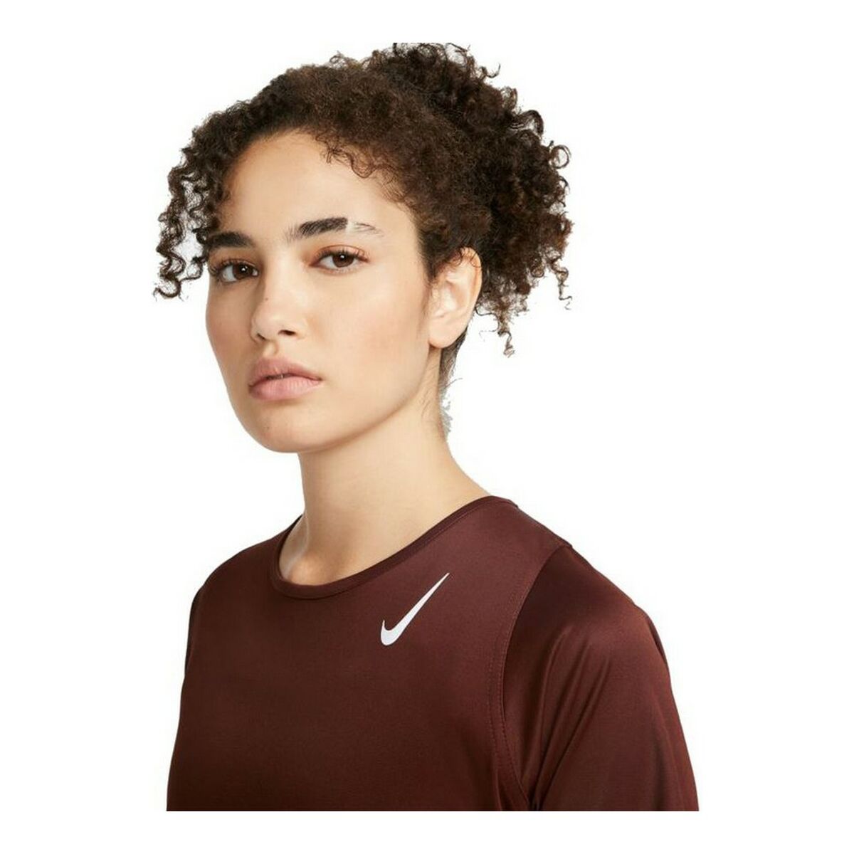 Nike Dri-FIT Race W Sports Short Sleeve T-Shirt Brown-3