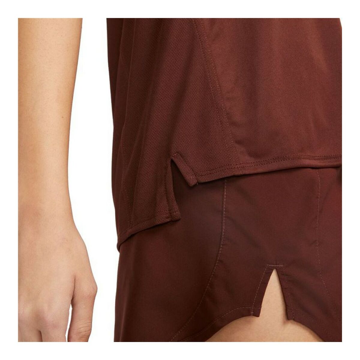 Nike Dri-FIT Race W Sports Short Sleeve T-Shirt Brown-5