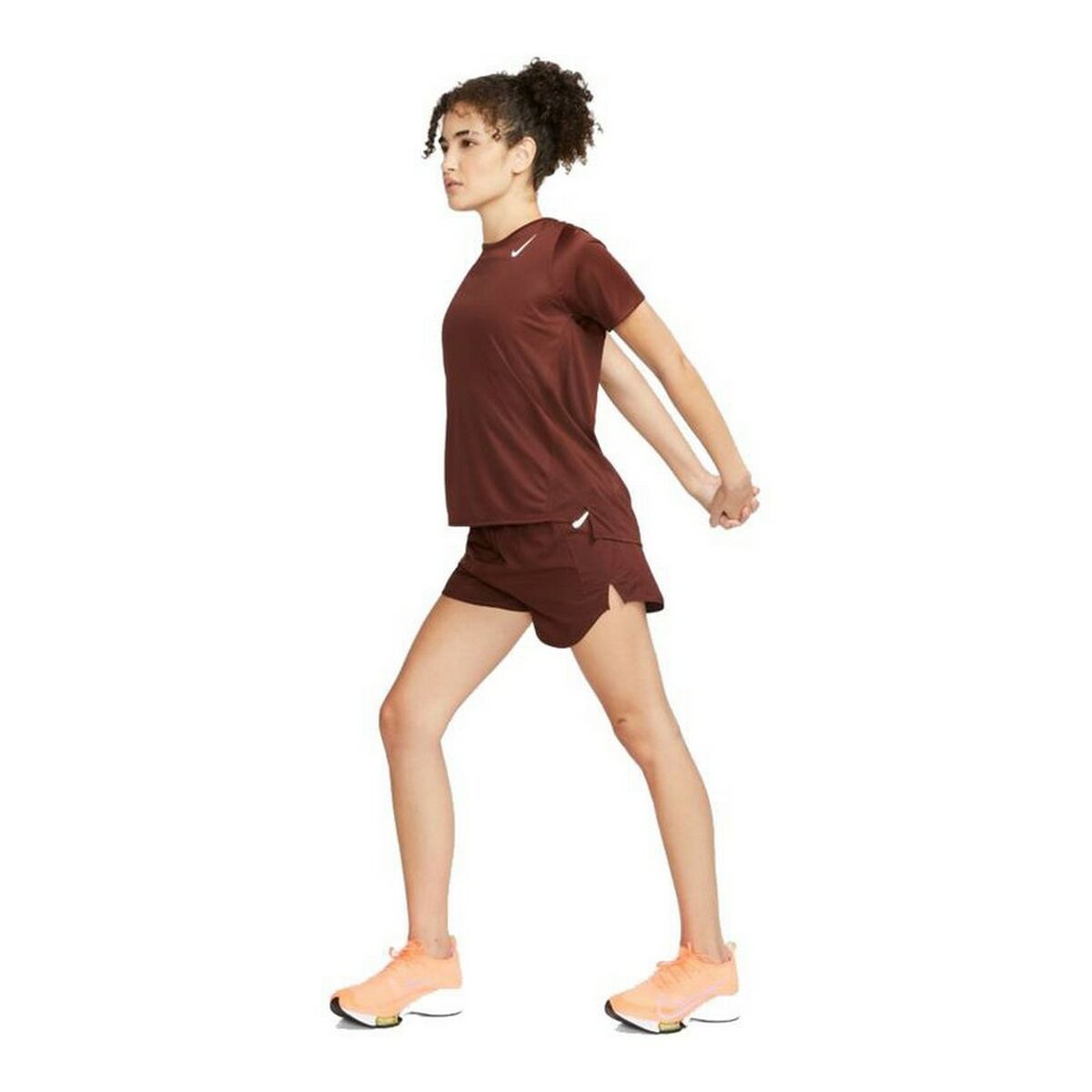 Nike Dri-FIT Race W Sports Short Sleeve T-Shirt Brown-7