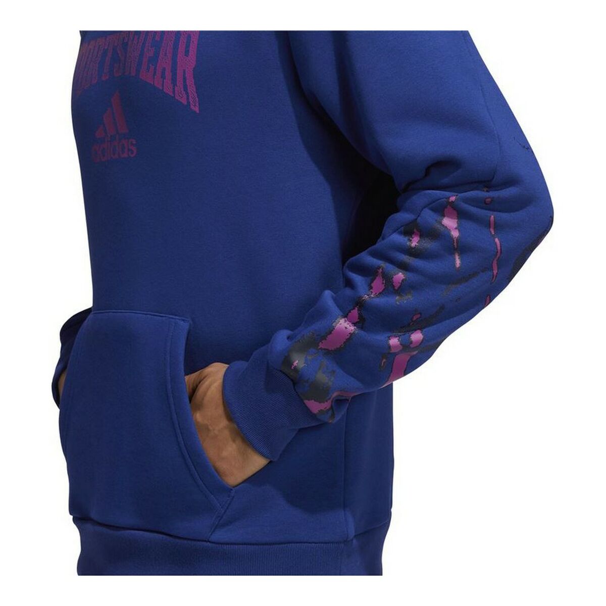 Erkek Adidas Ters Retro Gelecek Simgeler Hoodie Mavi-2
