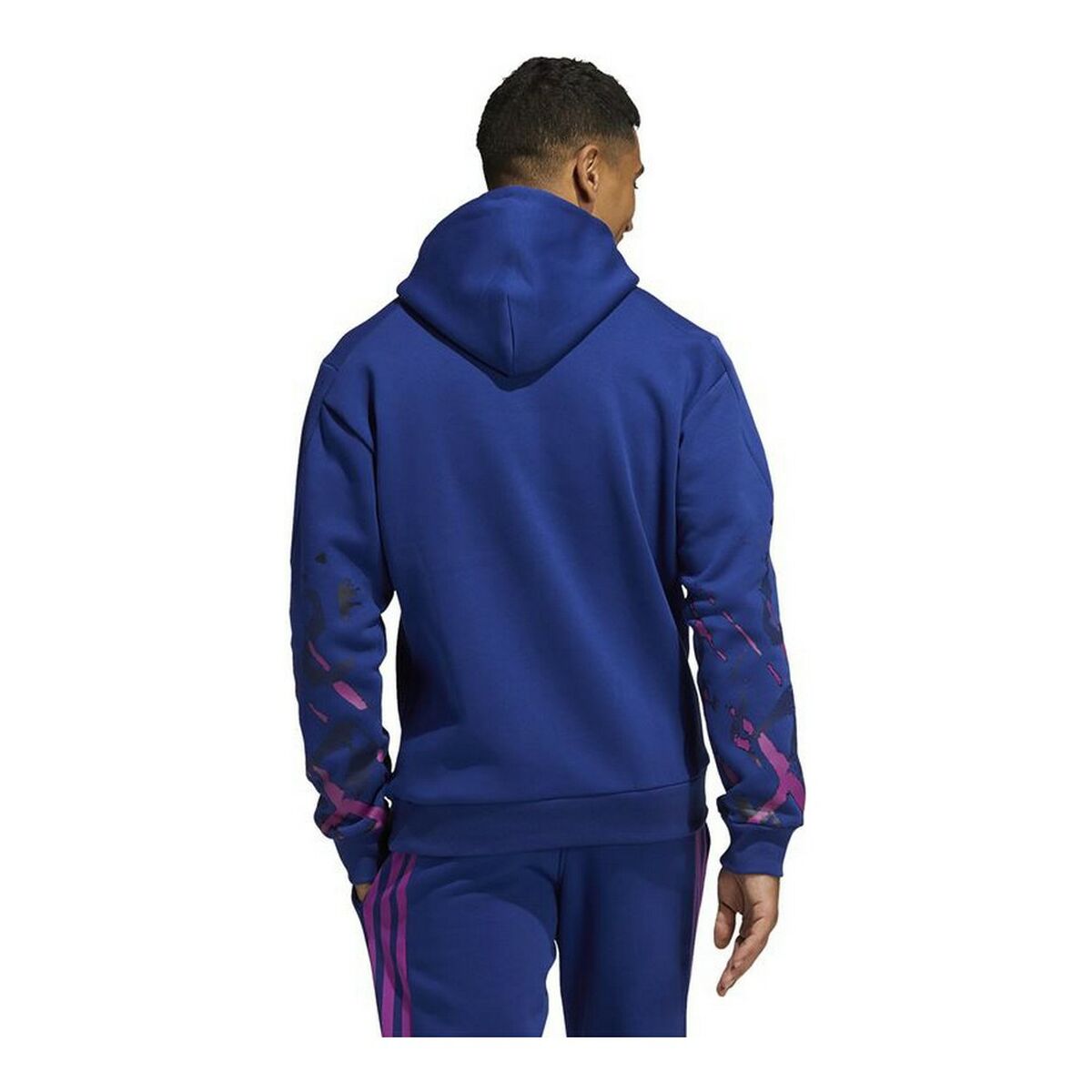 Erkek Adidas Ters Retro Gelecek Simgeler Hoodie Mavi-5