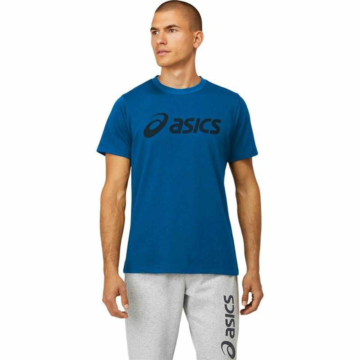 短袖衬衫男士Asics Big Logo Blue-2