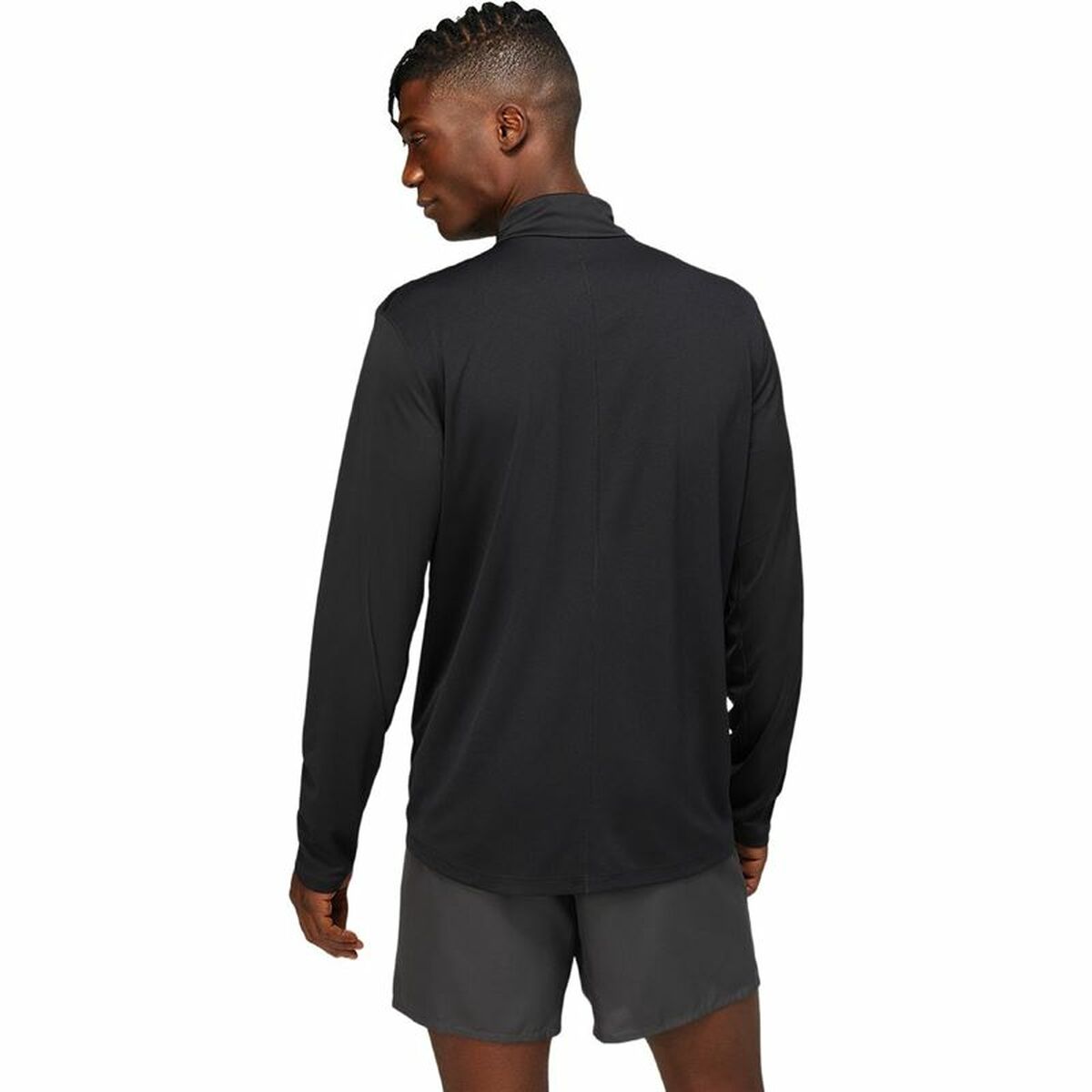 Men's Asics Core 1/2 Long Sleeve T-Shirt Black Zipped-3