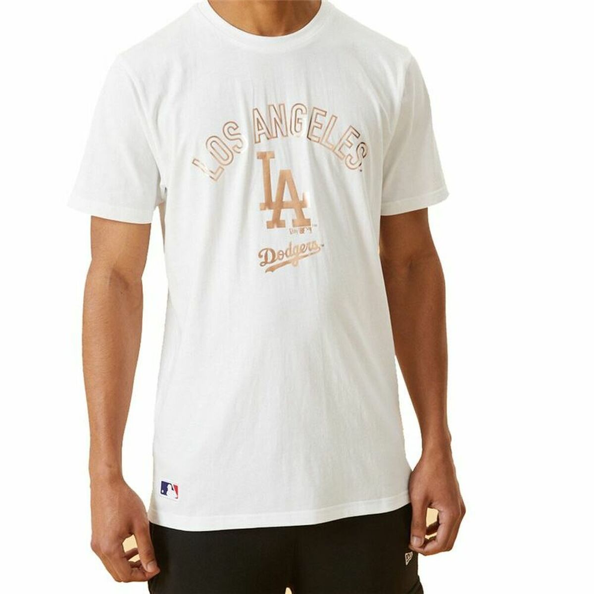 Men's New Era MLB Metallic Grapich Print Dodger T-Shirt White-7