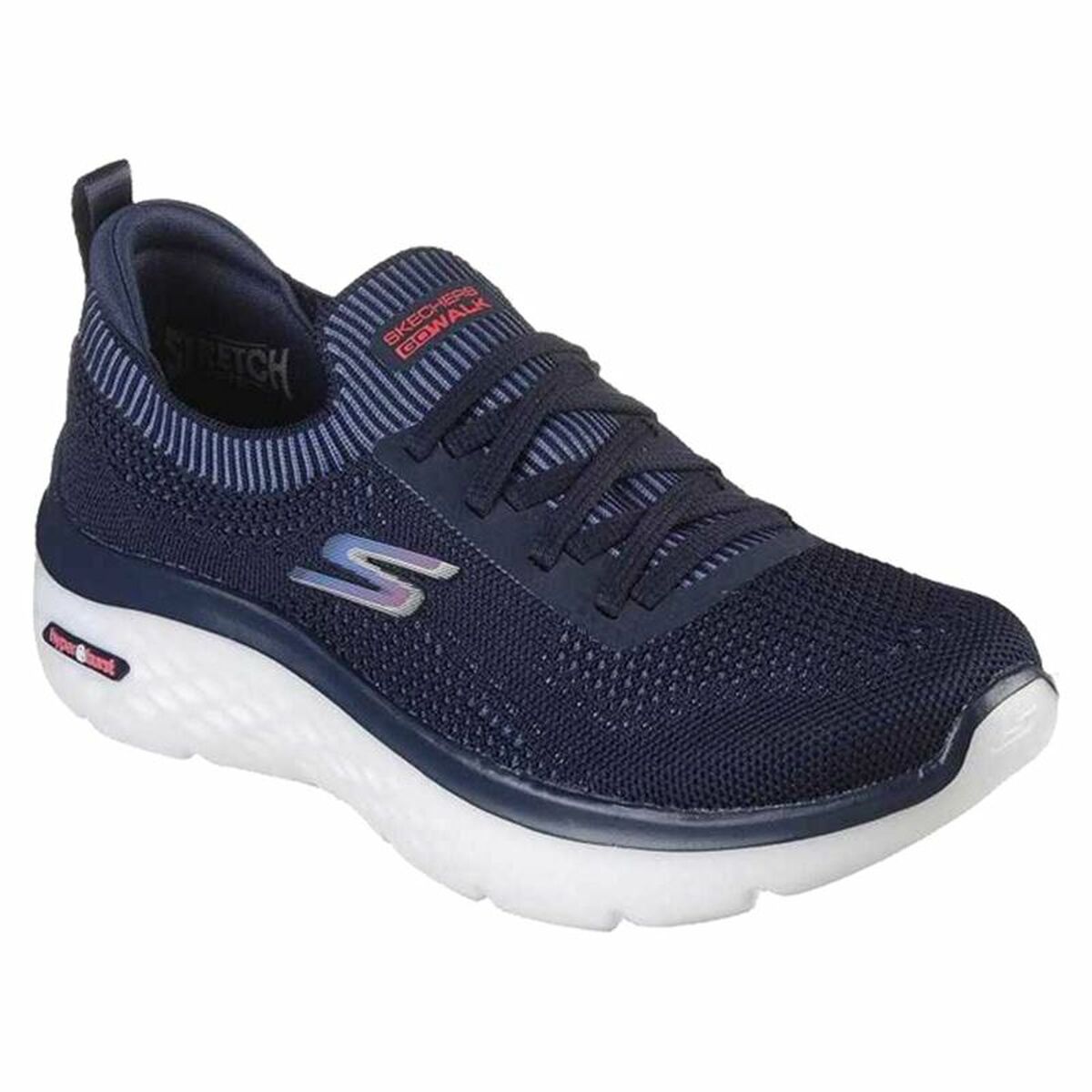Yetişkin Koşu Spor Ayakkabıları Skechers Mühendislik Düz Örgü W Mavi Siyah-5