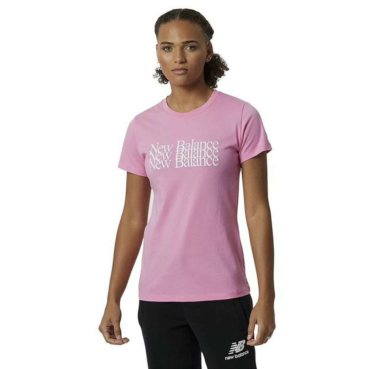 Maglietta a manica corta femminile New Balance Essentials Celebrate Rosa