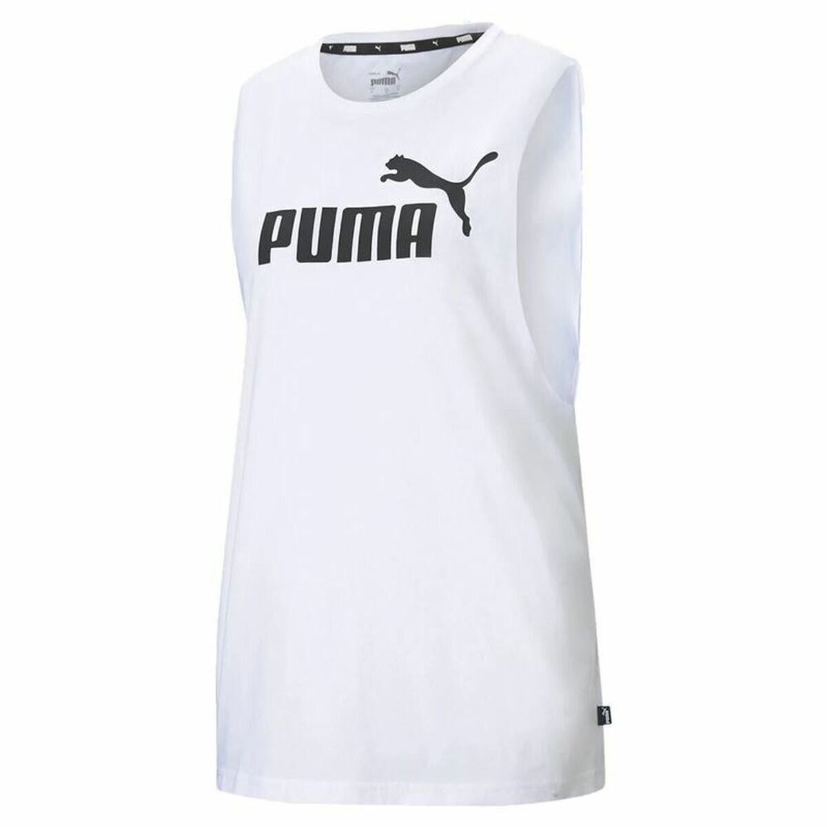 Puma Essentials女子球衣Cut Off Logo Tank W White-2