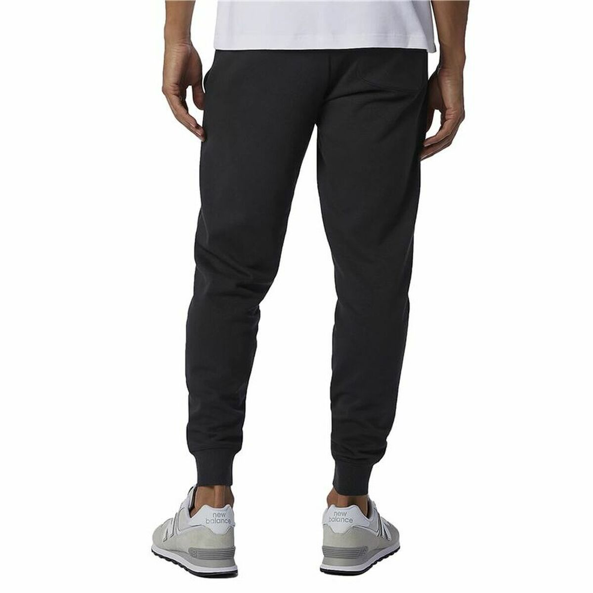 New Balance Essentials Stacked Logo Black Men's Long Sweatpants-4