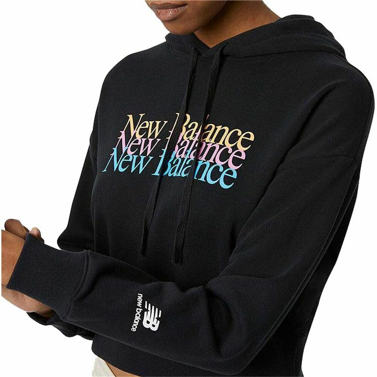 Hoodie Kadın New Balance Essentials W Siyah Kutlamak-4