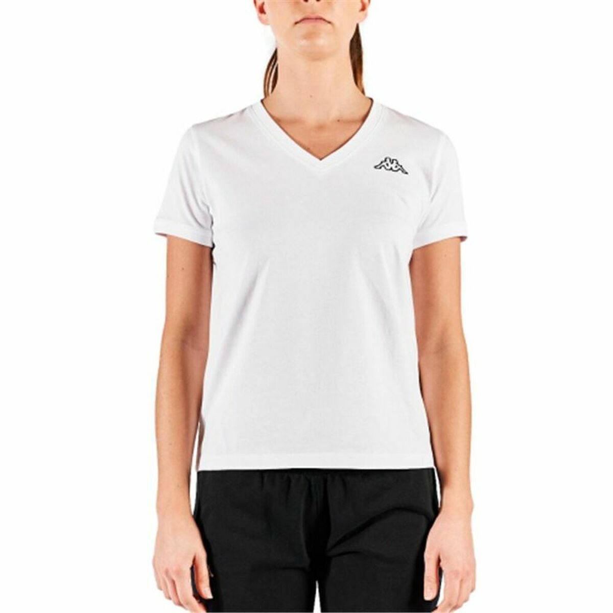 Kadın Kappa Cabou Kısa Kollu T-Shirt Beyaz-2
